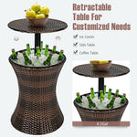  - Height Adjustable Patio Rattan Cooler Bar Table - Outdoor Style Company