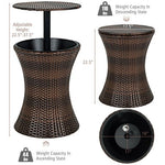  - Height Adjustable Patio Rattan Cooler Bar Table - Outdoor Style Company