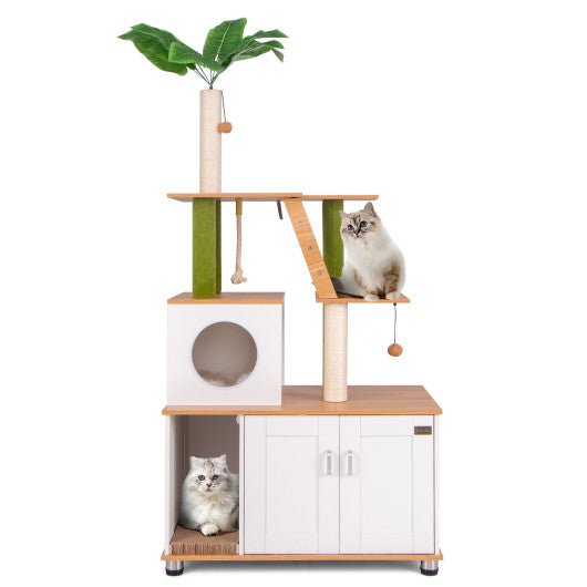  - Hidden Cat Washroom with Cat Tower for Indoor Cats - Outdoor Style Company