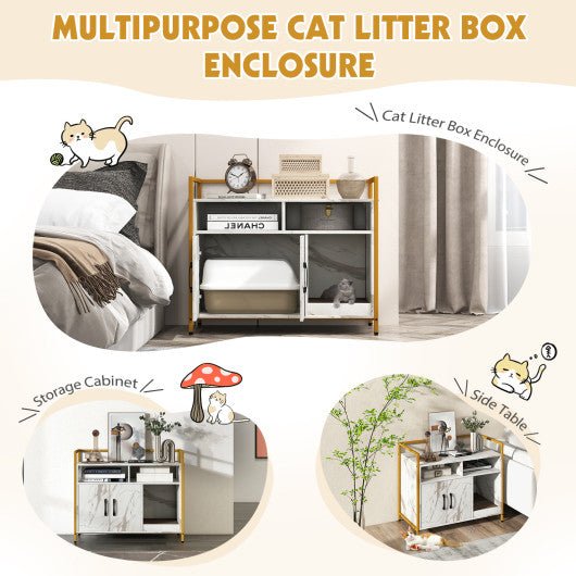  - Hidden Cat Washroom with Double Doors and Scratch Cardboard - Outdoor Style Company