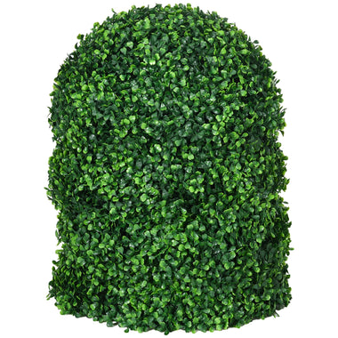 Garden Statues - HOMCOM 2 Pack 15.75" Artificial Tree, Faux Boxwood Topiary Preserved Decorative Ball, for Indoor Outdoor Home - Outdoor Style Company