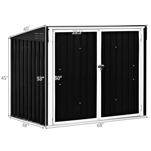  - Horizontal Storage Shed 68 Cubic Feet for Garbage Cans - Outdoor Style Company