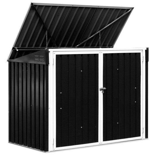  - Horizontal Storage Shed 68 Cubic Feet for Garbage Cans - Outdoor Style Company