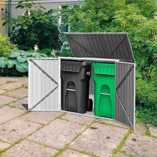  - Horizontal Storage Shed 68 Cubic Feet for Garbage Cans - Outdoor Style Company