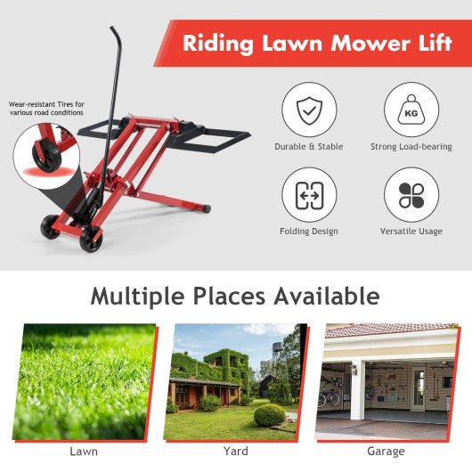  - Hydraulic Lawnmower Lift Jack for Tractors and Zero Turn Riding Lawn Mowers - Outdoor Style Company