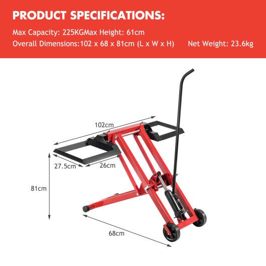  - Hydraulic Lawnmower Lift Jack for Tractors and Zero Turn Riding Lawn Mowers - Outdoor Style Company