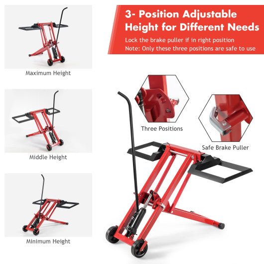  - Hydraulic Lawnmower Lift Jack for Tractors and Zero Turn Riding Lawn Mowers - Outdoor Style Company