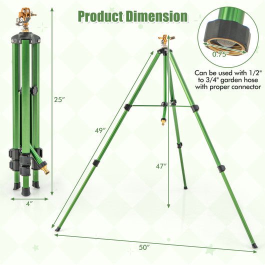  - Impact Sprinkler on Tripod Base Set of 2 with 360 Degree Rotation - Outdoor Style Company