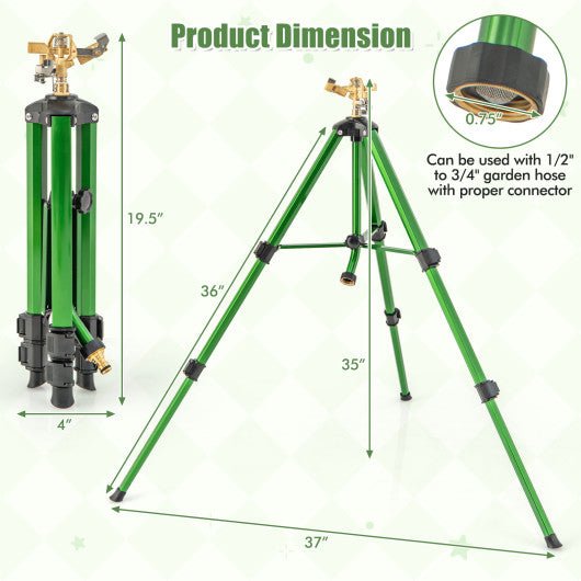  - Impact Sprinkler on Tripod Base Set of 2 with 360 Degree Rotation - Outdoor Style Company