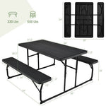  - Indoor and Outdoor Folding Picnic Table Bench Set with Wood - like Texture - Outdoor Style Company