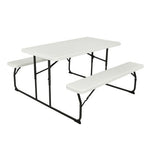  - Indoor and Outdoor Folding Picnic Table Bench Set with Wood - like Texture - Outdoor Style Company