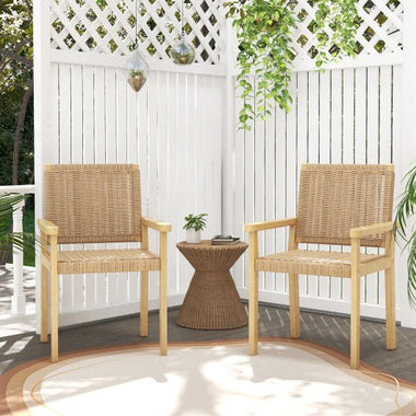  - Indoor Outdoor Wood Chair Set of 2 - Outdoor Style Company
