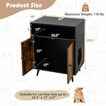  - Industrial Cat Litter Box Enclosure with Entry and Open Compartment - Rustic Brown - Outdoor Style Company