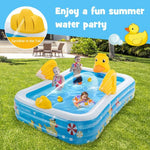  - Inflatable Swimming Pool Duck Themed Kiddie Pool with Sprinkler for Age Over 3 - Outdoor Style Company