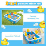  - Inflatable Swimming Pool Duck Themed Kiddie Pool with Sprinkler for Age Over 3 - Outdoor Style Company