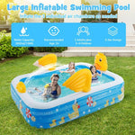  - Inflatable Swimming Pool Duck Themed Kiddie Pool with Sprinkler for Age Over 3 - Outdoor Style Company