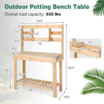  - Large Garden Potting Bench Table with Display Rack and Hidden Sink - Outdoor Style Company