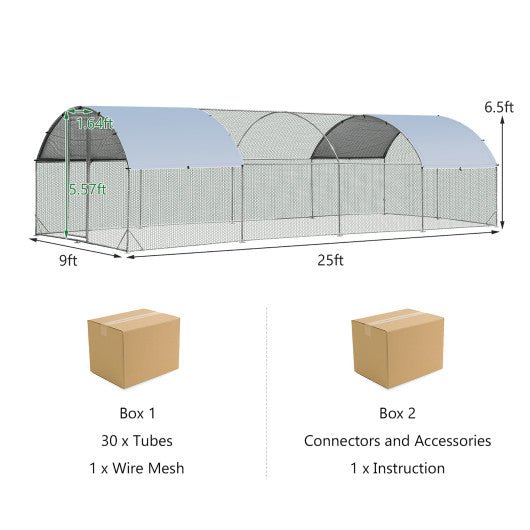  - Large Metal Chicken Coop with Cover - Outdoor Style Company