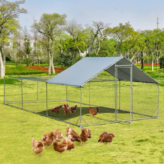  - Large Metal Chicken Coop with Waterproof and Sun - proof Cover - Outdoor Style Company