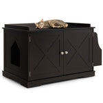  - Large Wooden Cat Litter Box Enclosure with the Storage Rack - Outdoor Style Company