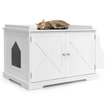  - Large Wooden Cat Litter Box Enclosure with the Storage Rack - Outdoor Style Company