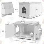  - Large Wooden Cat Litter Box Enclosure with the Storage Rack - Outdoor Style Company
