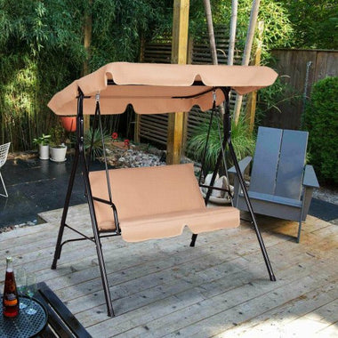  - Loveseat Cushioned Patio Steel Frame Swing Glider - Outdoor Style Company