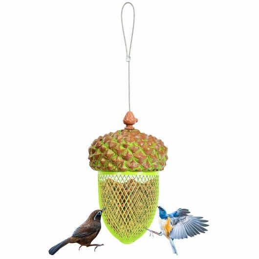  - Metal Acorn Wild Bird Feeder Outdoor Hanging Food Dispenser for Garden Yard - Outdoor Style Company