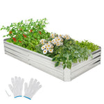  - Metal Galvanized Raised Garden Bed with Open - Ended Base - Outdoor Style Company