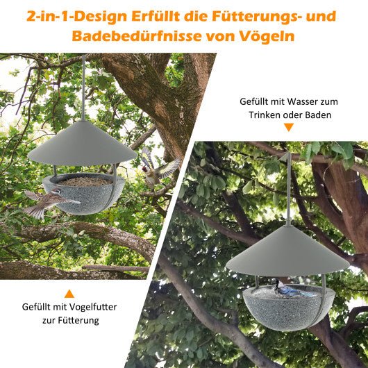  - Metal Hanging Bird Feeder and Bath with Weatherproof Dome - Outdoor Style Company