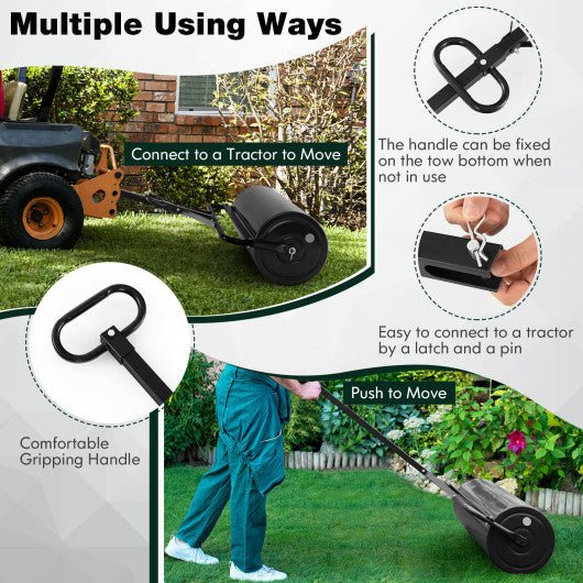  - Metal Lawn Roller with Detachable Gripping Handle - Outdoor Style Company