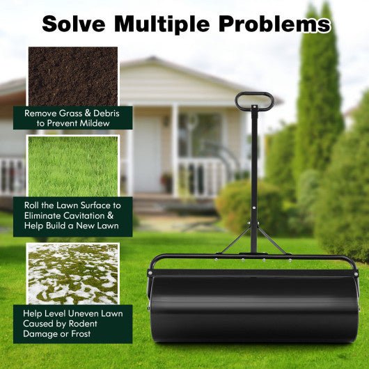  - Metal Lawn Roller with Detachable Gripping Handle - Outdoor Style Company
