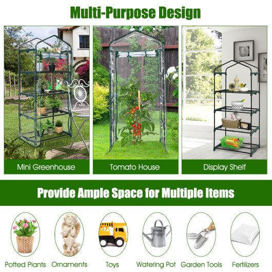  - Mini Greenhouse with PVC Cover 4 - Tier Portable Warm House - Outdoor Style Company