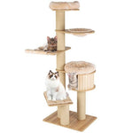  - Modern Tall Cat Tree Tower with Scratch Posts and Washable Mats - Outdoor Style Company