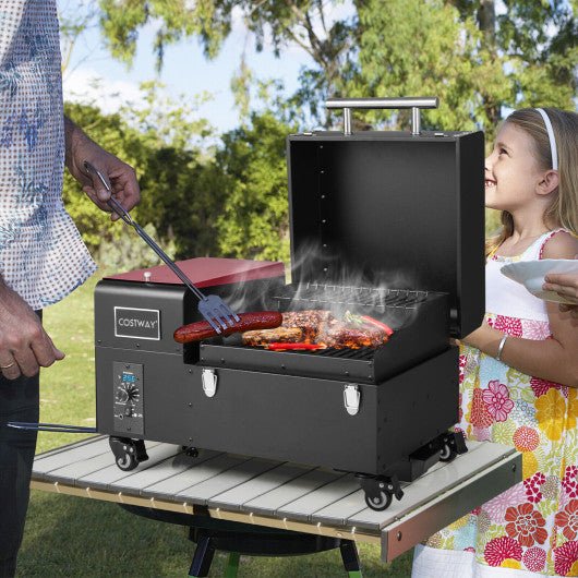  - Movable Pellet Grill and Smoker with Temperature Probe - Outdoor Style Company