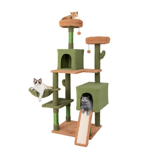  - Multi - level Cactus Cat Tree with Scratching Posts Ladder Double Condos and Toys Bed - Outdoor Style Company