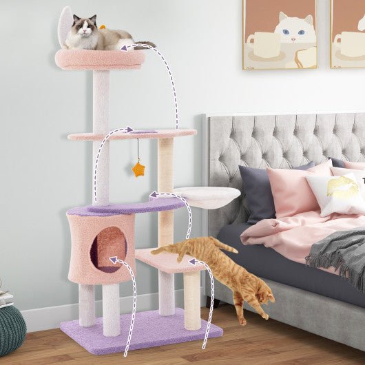  - Multi - level Cat Tower with Sisal Covered Scratching Posts - Outdoor Style Company