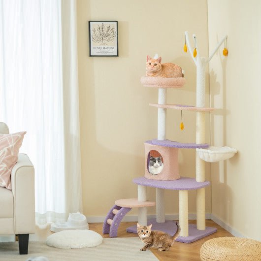  - Multi - level Cat Tower with Sisal Covered Scratching Posts - Outdoor Style Company