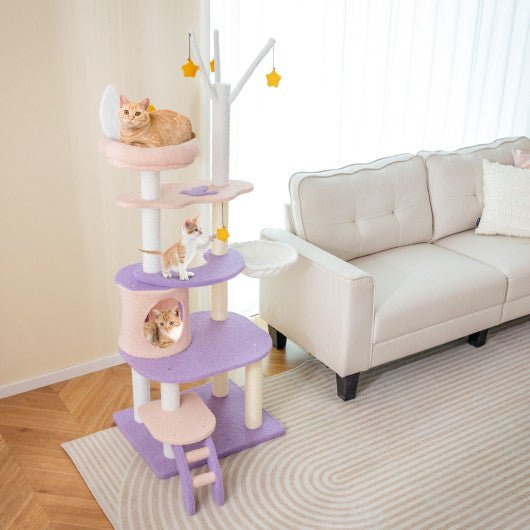  - Multi - level Cat Tower with Sisal Covered Scratching Posts - Outdoor Style Company