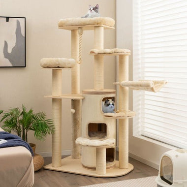  - Multi - Level Cat Tree with 3 - story Cat Condo - Outdoor Style Company