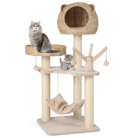  - Multi - Level Cat Tree with Condo Hammock and Rotatable Hanging Balls - Outdoor Style Company