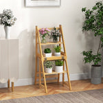  - Multifunctional 3 - in - 1 Ladder Chair Display Plant Stand for Library Kitchen Office - Outdoor Style Company