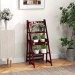  - Multifunctional 3 - in - 1 Ladder Chair Display Plant Stand for Library Kitchen Office - Outdoor Style Company