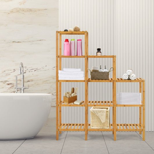  - Multifunctional Bamboo Shelf Display Organizer - Outdoor Style Company