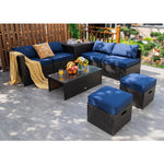  - 8 Pieces Patio Space - Saving Rattan Furniture Set with Storage Box and Waterproof Cover - Outdoor Style Company