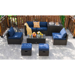  - 8 Pieces Patio Space - Saving Rattan Furniture Set with Storage Box and Waterproof Cover - Outdoor Style Company