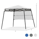 7 x 7 Feet Sland Adjustable Portable Canopy Tent with Backpack-White