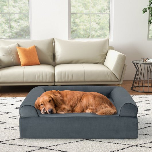  - Orthopedic Dog Bed Memory Foam Pet Bed with Headrest for Large Dogs - Outdoor Style Company