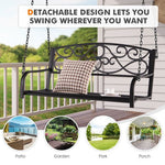  - Outdoor 2 - Person Metal Porch Swing Chair with Chains - Outdoor Style Company