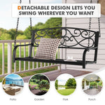  - Outdoor 2 - Person Metal Porch Swing Chair with Chains - Outdoor Style Company